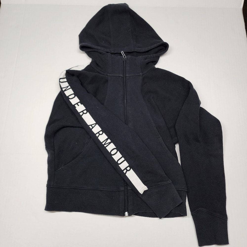 Under Armour Jacket Women's Size M Microthread Fleece Graphic Ribbed Full Zip